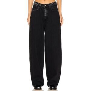 Ronny Kobo Women's Charcoal Naomi Wide Leg Jeans Size 25